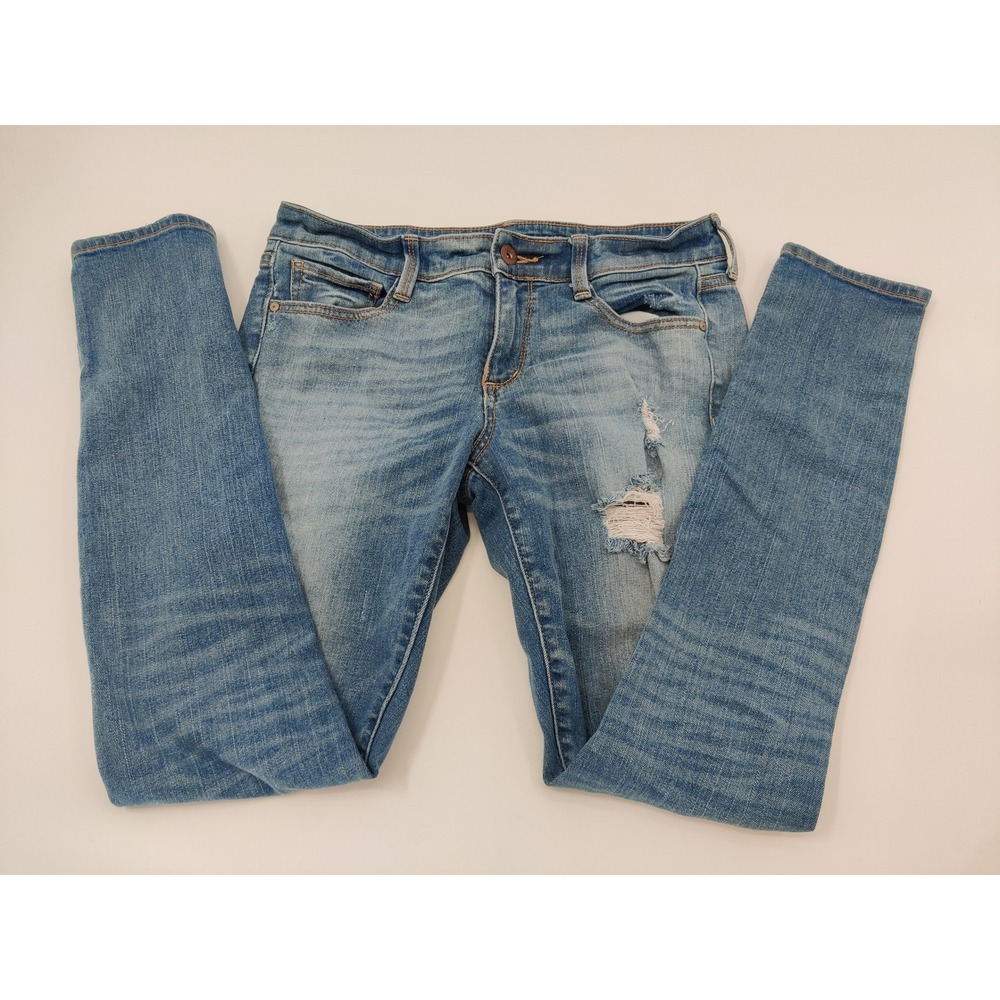 Arizona Jeans‎ Co Super Skinny Light Wash Distressed Denim Jeans Women Size 7